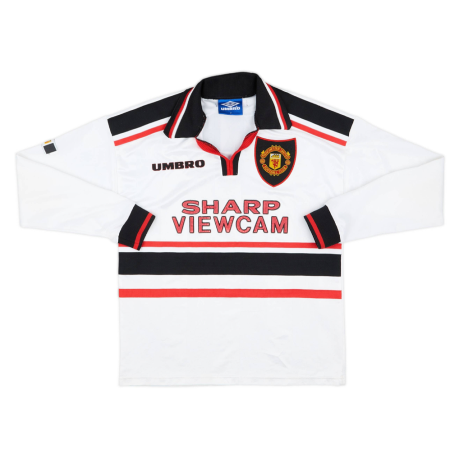 1998-99 Manchester United FC Visitante Manga Larga